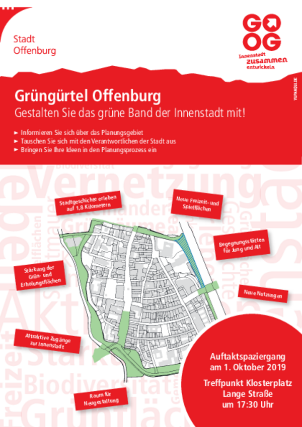 Flyer Umgestaltung Grüngürtel (Quelle: Stadt Offenburg)
